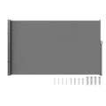 VEVOR Retractable Side Awning, 71''x 138'' Outdoor Privacy Screen, 180g Polyester Water-Proof Retractable Patio Screen, UV 30+ Room Divider Wind Screen for Patio, Backyard, Balcony, Gray 🍁 All In One Marketplace Canada