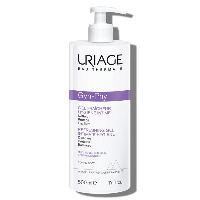 Uriage Gyn-Phy Refreshing Gel Intimate - Daily Hygiene for External Intimate Areas, Foaming Gel, Paraben-Free, Tested under Gynecological Control - 500ml 🍁 All In One Marketplace Canada