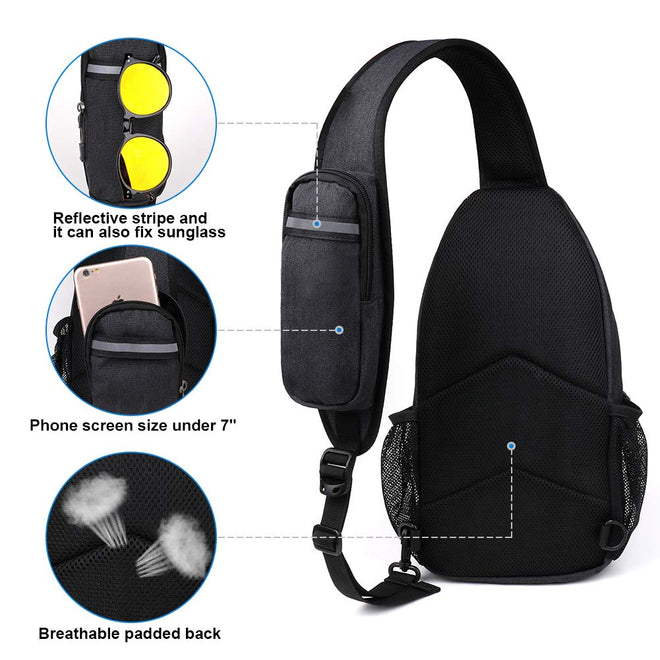 WATERFLY Sling Bag Sling Backpack Crossbody Bag Hiking Daypack for Men Women (Black Color) 🍁 All In One Marketplace Canada