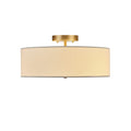 Globe Electric 60998 Kyle 2-Light Flush Mount Ceiling Light, Matte Brass, White Linen Shade 🍁 All In One Marketplace Canada