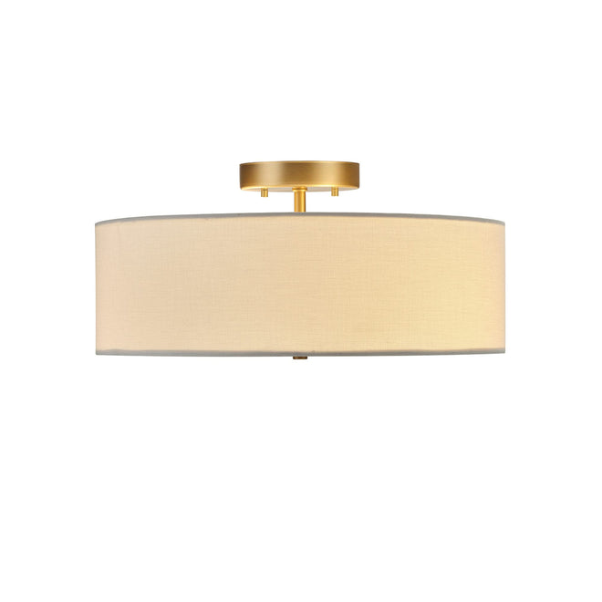 Globe Electric 60998 Kyle 2-Light Flush Mount Ceiling Light, Matte Brass, White Linen Shade 🍁 All In One Marketplace Canada