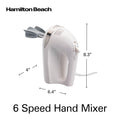 Hamilton Beach 6-Speed Electric Hand Mixer for Baking, 275W, Easy Clean Beaters, Dough Hooks, Whisk, Snap-On Storage Case, White (62636J) 🍁 All In One Marketplace Canada