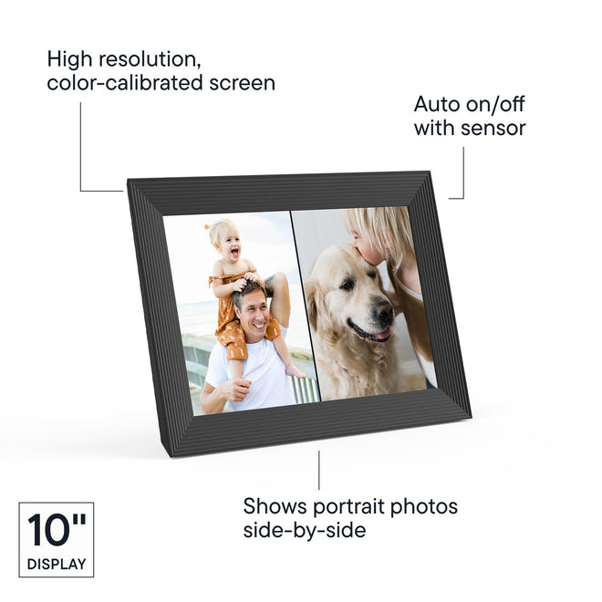 Aura Carver WiFi Digital Picture Frame | The Best Digital Frame for Gifting | Send Photos from Your Phone | Quick, Easy Setup in Aura App | Free Unlimited Storage | Gravel with White Mat 🍁 All In One Marketplace Canada