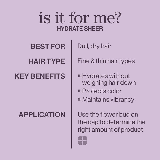 Pureology Hydrate Sheer Shampoo, Lightweight Color-Safe Hydration for Fine Dry Hair, Jojoba & Green Tea, Vegan, Sulfate-Free 🍁 All In One Marketplace Canada