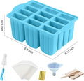 POLCANUR Popsicle Molds Silicone BPA-Free,12 Pieces Popsicle Trays for Freezer,Homemade Ice Cream Popsicle Molds,Large Ice Pop Maker Set,Reusable Ice Lolly Mould with 50PCS Popsicle Sticks 🍁 All In One Marketplace Canada