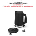 Starfrit Electric Kettle - 1.7L Capacity - Water Level Indicator - Automatic Shut-Off - 1500W – Black 🍁 All In One Marketplace Canada