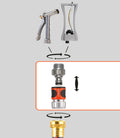 Gardena 9042-M 4-Piece Premium Metal Quick Connector Starter Set, for Any 5/8 Inch or 1/2 Inch Garden Hose, Sprinkler or Spray Nozzle, Made in Germany 🍁 All In One Marketplace Canada