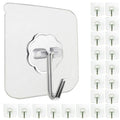 Jwxstore 24 Pack Wall Hooks for Hanging 33lb(Max) Heavy Duty Self Adhesive Hooks Transparent Waterproof Sticky Hooks for Keys Bathroom Shower Outdoor Kitchen Door Home Improvement Utility Hooks 🍁 All In One Marketplace Canada