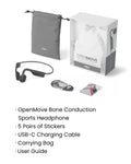 Shokz (AfterShokz) OpenMove - Open-Ear Bluetooth Sport Headphones - Bone Conduction Wireless Earphones - Sweatproof for Running and Workouts, with Sticker Pack (Grey) 🍁 All In One Marketplace Canada
