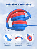 iClever HS19 Kids Headphones with Microphone for School, Volume Limiter 74/85dBA, Over-Ear Girls Boys Headphones for Kids with Shareport, Foldable Wired for iPad/Fire Tablet/Travel, Blue 🍁 All In One Marketplace Canada