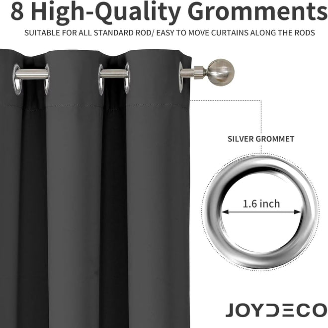 Joydeco Blackout Curtains for Bedroom 2 Panels Set (52"W x 84"L, Dark Grey) 🍁 All In One Marketplace Canada