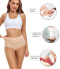 wirarpa Women's High Waisted Cotton Briefs Ladies Underwear Comfortable Panties 5 Pack Beige Large 🍁 All In One Marketplace Canada