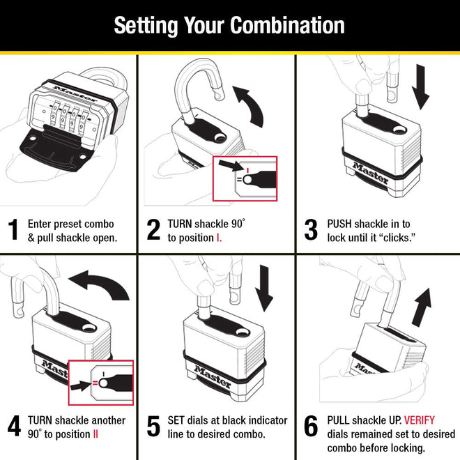 Master Lock Gold Outdoor Combination Lock, Heavy Duty Weather Resistant Padlock, Resettable Combination Lock for Outdoor Use 1.2 x 2 x 3.87 inches, 2 Pack, M175LFEC2 🍁 All In One Marketplace Canada