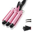 3 Barrel Curling iron Hair Waver, TOP4EVER 25mm Professional Ceramic Hair Curler with Two Temperature Control, Fast Heating 1inch Triple Barrel Crimper Wand for Waving Hair 🍁 All In One Marketplace Canada