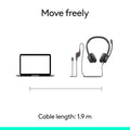 Logitech H391 Wired Headset for PC/Laptop, Stereo Headphones with Noise Canceling Microphone, USB-C, in-Line Controls, Works with Chromebook - Graphite 🍁 All In One Marketplace Canada
