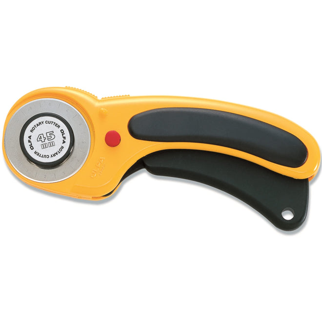 OLFA 45mm Ergonomic Rotary Cutter (RTY-2/DX) - Rotary Fabric Cutter w/Blade Cover & Squeeze Trigger for Quilting, Sewing, Crafts, Replacement Blade: OLFA RB45-1H 🍁 All In One Marketplace Canada
