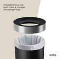 Umbra Vento Kitchen Trash Can – Large 16 Gal (62 L) Open Top Garbage Can for Home & Office – Modern Clean Design, Black/Nickel 🍁 All In One Marketplace Canada