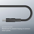 Beats USB-C to USB-C Woven Cable Fast Charging Durable/Tangle-Free Compatible Charger for Apple & Android Devices (1.5 m) - Bolt Black 🍁 All In One Marketplace Canada