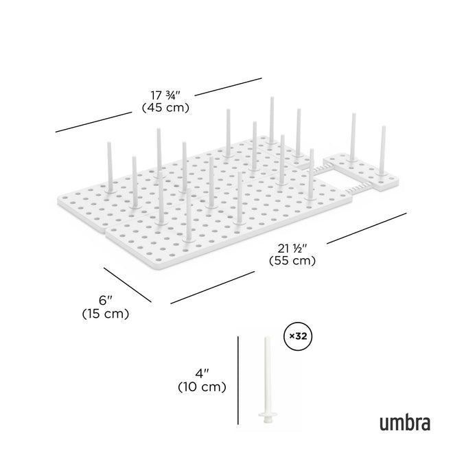 Umbra Peggy Kitchen Drawer Cupboard Organizer Tray - Adjustable Storage System For Food Containers, Cookware, Serveware, Utensils and More, White 🍁 All In One Marketplace Canada