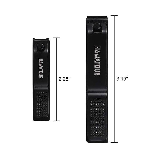 HAWATOUR Nail Clippers Set, Ultra Sharp Sturdy Fingernail and Toenail Clipper Cutters with Visibly Tin Case, Black 🍁 All In One Marketplace Canada