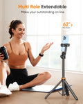 EUCOS 62" Phone Tripod, Tripod for iPhone & Selfie Stick with Remote, Extendable Cell Phone Stand & Travel Tripod, Solidest Tripod for Phone Compatible with iPhone/Android 🍁 All In One Marketplace Canada
