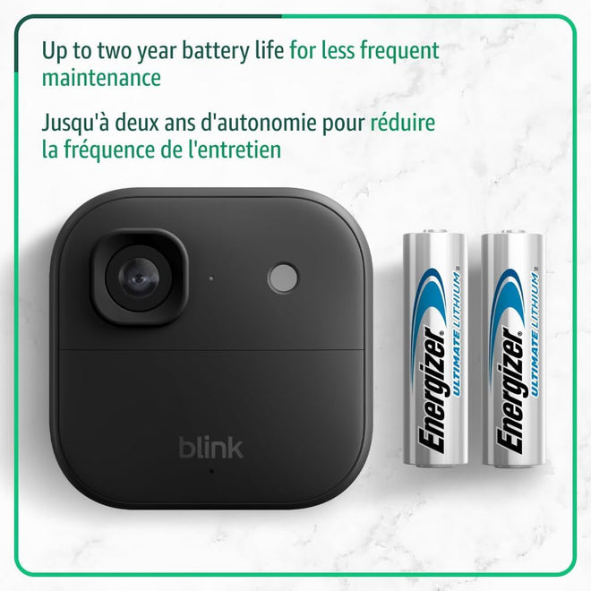 Blink Outdoor 2K+ (newest model) — Wireless smart security camera, 2K video resolution, enhanced audio, two-year battery. Required Sync Module not included — Add-On (Black) 🍁 All In One Marketplace Canada