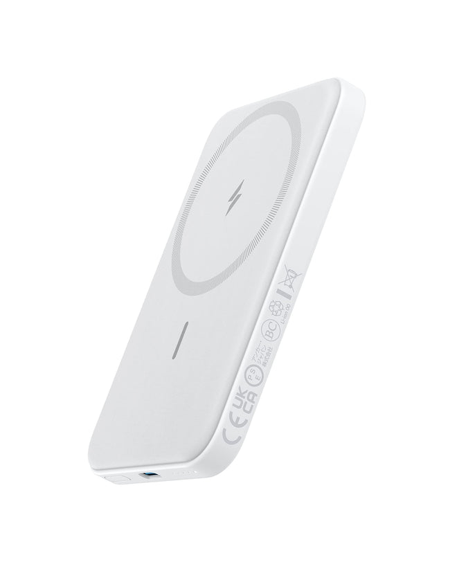 Anker 621 Magnetic Portable Charger (MagGo), 5,000mAh Wireless Power Bank with USB-C Cable, Magsafe-Compatible Battery Pack for iPhone 17/16/15/14/13/12 Series (White) 🍁 All In One Marketplace Canada