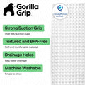 GORILLA GRIP Patented Bath Tub Shower Mat, Machine Washable Bathtub Floor Liner Mats, Suction Cups and Drain Holes to Keep Tubs Clean, Bathroom Essentials, 89x41 cm, Clear 🍁 All In One Marketplace Canada