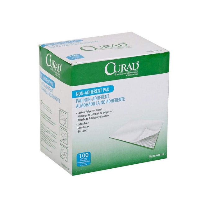 Curad Medline Curad Sterile Non-Adherent Pads (Pack of 100) for Gentle Wound Dressing and Absorption Without Sticking, White 🍁 All In One Marketplace Canada