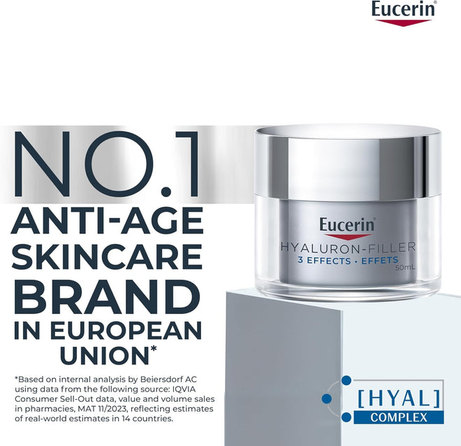Eucerin Anti-Wrinkle Regenerating Face Night Cream, Hyaluronic Acid, 50mL 🍁 All In One Marketplace Canada