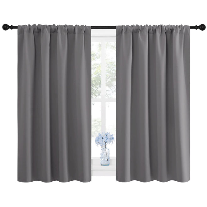 NICETOWN Blackout Kitchen Curtains 45 Inches Long, W42 x L45, Grey 🍁 All In One Marketplace Canada
