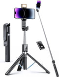 ANXRE Selfie Stick Tripod with Fill Light and Stable Base, Extendable Phone Tripod with Detachable Wireless Remote, 50" Travel Stand for Cell Phone Film & Vlog Compatible with iPhone Android Gopro 🍁 All In One Marketplace Canada