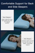 【Hotel Collection】 Memory Foam Pillow for Sleeping, Cooling Pillow with PCM Cover, Ergonomic Neck Support Pillow for All Sleep Positions, Soft Supportive Bed Pillow, Blue Grey, Queen (30"x16.5"x3.9") 🍁 All In One Marketplace Canada