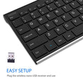 Arteck 2.4G Wireless Keyboard Stainless Steel Ultra Slim Full Size Keyboard with Numeric Keypad for Computer/Desktop/PC/Laptop/Surface/Smart TV and Windows 10/8/ 7 Built in Rechargeable Battery 🍁 All In One Marketplace Canada