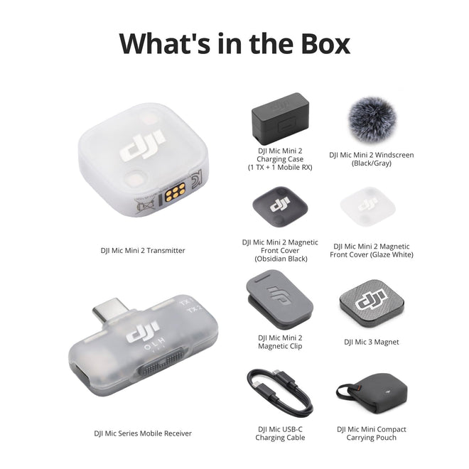 DJI Mic Mini 2 (1 TX + 1 Mobile RX + Charging Case), Lavalier Wireless Vlogging Mic for iPhone/Android/Camera, Bluetooth Microphone, Live Streaming, Plug-and-Play, 24h Battery, Noise Cancelling 🍁 All In One Marketplace Canada