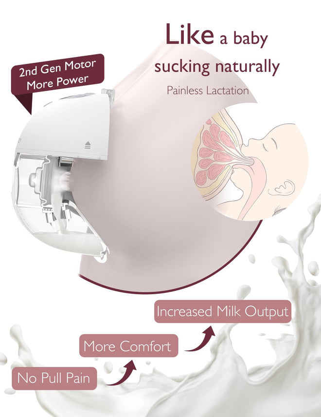 Momcozy M5 Smart App Control Hands Free Breast Pump, Double Wearable Breast Pump of Baby Mouth Double-Sealed Flange with 3 Modes & 9 Levels, Electric Pump Portable - 24mm, 2 Pack, Cozy Red 🍁 All In One Marketplace Canada