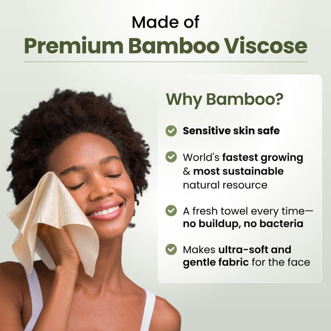 Clean Skin Club Bamboo Viscose Clean Towels® XL 100% USDA Biobased Face Towel, Disposable Face Towelette, Makeup Remover Dry Wipes, Ultra Soft, 50 Ct, 1 Pack 🍁 All In One Marketplace Canada