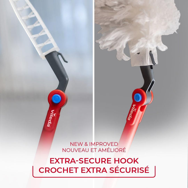 Vileda Duster | Flex & Catch Heavy Duty Dusting Kit with 15 Disposable Duster Refills | Extendable 3 Ft Handle with Secure Hook | Traps 3X More Dust Than Feather Dusters 🍁 All In One Marketplace Canada