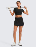 CRZ YOGA Butterluxe Skirts for Women High Waisted A Line Tennis Golf Athletic Casual Skorts with Pockets Black Small 🍁 All In One Marketplace Canada