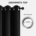 Joydeco Blackout Curtains 84 Inch Length 2 Panels Set, Thermal Insulated Long Curtains& Drapes 2 Burg, Room Darkening Grommet Drapes for Living Room Bedroom Window (W52 x L84 Inch, Black) 🍁 All In One Marketplace Canada