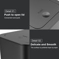 3 Pack 10 Liter Bathroom Trash Can with lid, 2.6 Gallon Kitchen Trash Can,Small Garbage Can Slim Compost Bin Waste Basket for Bathroom,Kitchen,Bedroom,Living Room,Office,Laundry - Black 🍁 All In One Marketplace Canada