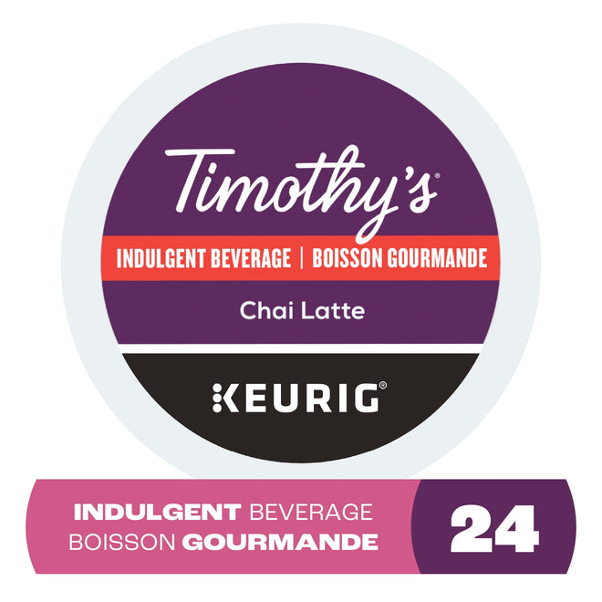 Timothy’s Chai Latte, Indulgent, K-Cup Coffee Pods, 24 Count 🍁 All In One Marketplace Canada