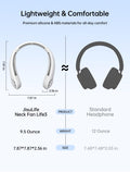 JISULIFE Portable Neck Fan, Hands Free Bladeless Hanging Sport Fan, 4000 mAh Battery Operated Wearable Personal Fan, Leafless, Rechargeable, Headphone Design, USB Powered Desk Fan, 5 Speeds - Grey 🍁 All In One Marketplace Canada