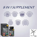 8-in-1 Shilajit Himalayan Organic Supplement with Shilajit 9000, Ashwagandha 2000MG, Rhodiola Rosea 1000MG, Panax Ginseng 1500MG, Cordyceps Mushroom 500MG, Gingko Biloba 500MG, Stinging Nettle 250MG, Turmeric (15,250 MG - 90 Caps)
