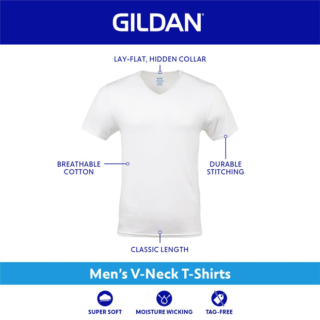 Gildan Men's V-Neck T-Shirts, Multipack, Style G1103, Navy/Charcoal/Cardinal Red (5-Pack), X-Large, Navy/Charcoal/Cardinal Red (5-Pack), X-Large 🍁 All In One Marketplace Canada