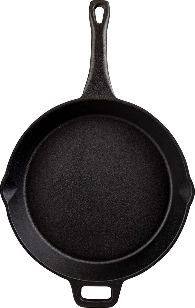 Coghlan's Cast Iron Skillet – 10.1-Inch Pre-Seasoned Frying Pan with Dual Pour Spouts & Helper Handle for Campfire Cooking, Stove, Grill, or Oven – Durable Outdoor Cookware 🍁 All In One Marketplace Canada