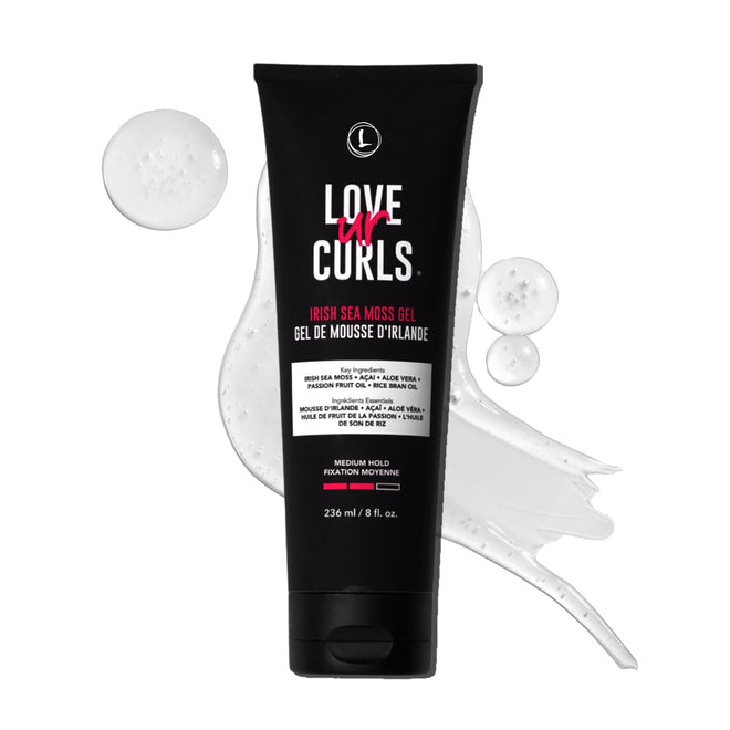 Love Ur Curls Irish Sea Moss Hair Gel, Medium Hold Hair Styling Curling Gel for Defined Curly Hair, Waves & Coils, Vegan, Cruelty Free, 236mL 🍁 All In One Marketplace Canada