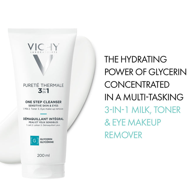 Vichy Gentle Facial Cleanser and Makeup Remover, Purete Thermal 3-in-1 Face Cleanser for Sensitive Skin, Hypoallergenic, Dermatologist Recommended, Paraben-Free, 200mL 🍁 All In One Marketplace Canada