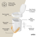 Umbra Bellwood Kitchen Compost Bin – White/Natural, Countertop or Cabinet Mounted, 4L Compost Container with Hidden Bag Retainer, BPA-Free & Dishwasher Safe| Bellwood Collection 🍁 All In One Marketplace Canada