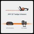 WORX WG261.9 20V PowerShare 22" Cordless Hedge Trimmer, Battery & Charger Not Included 🍁 All In One Marketplace Canada